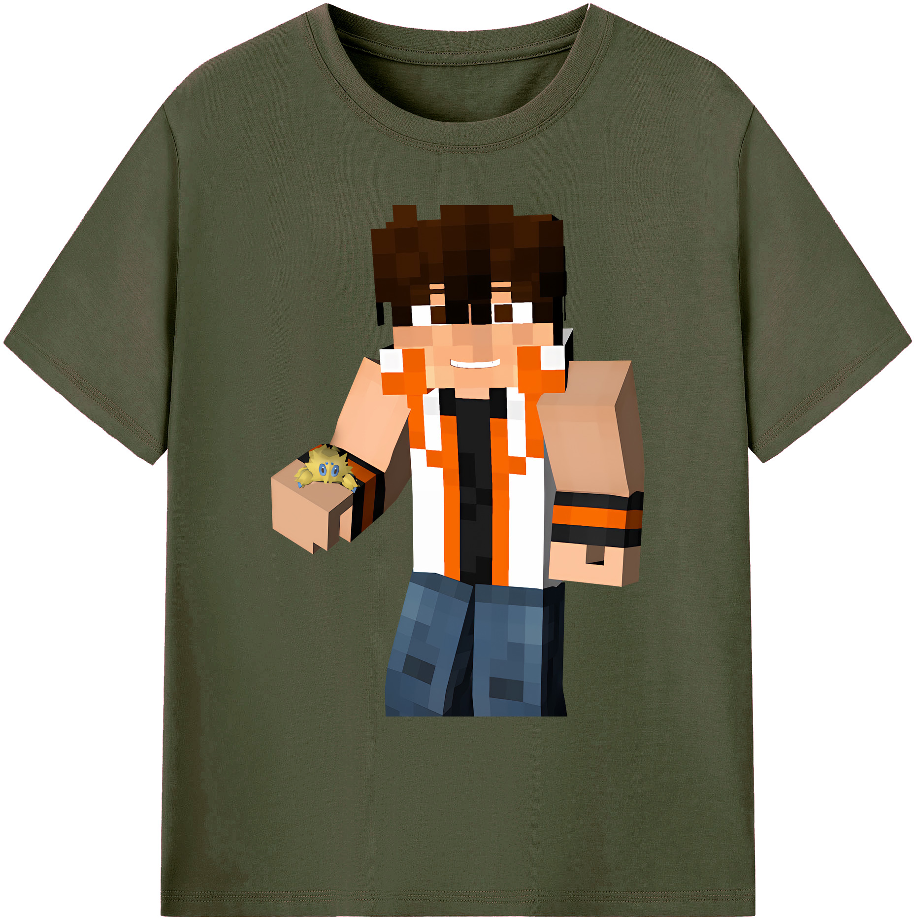 （画像用） マインクラフト ブロックの世界 Minecraft MC Block world 綿100％ メンズ半袖Tシャツ｜肌触りやわらか＆通気性